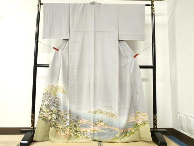 平和屋着物●本加賀友禅作家 茶谷孝志 色留袖 遠山帆船浜松花文 暈し染め 正絹 逸品 CABB4469yc