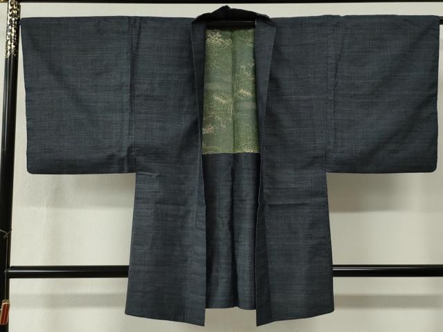 平和屋着物●男性 本場大島紬 アンサンブル 80亀甲 総詰め 正絹 逸品 CABB4471yc