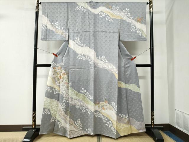 平和屋着物○創業460年・千總 訪問着 刺繍 更紗花唐草文