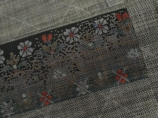 平和屋着物●本場大島紬 9マルキ 短冊吉祥花文 さが美扱い 正絹 逸品 未使用 CABB4521yc