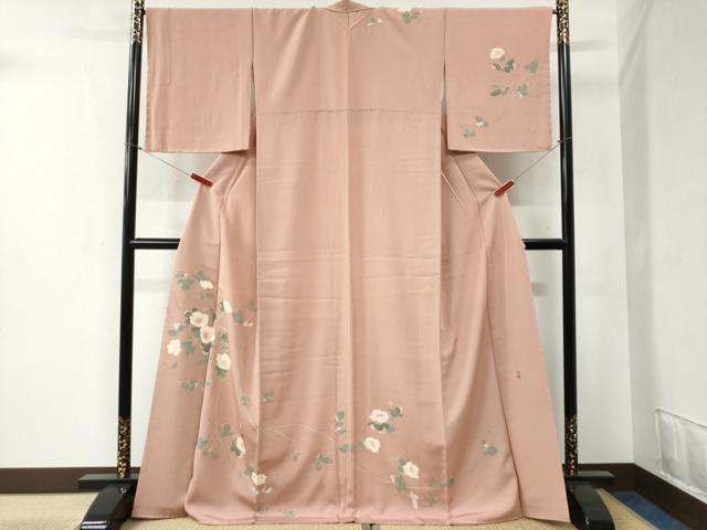 平和屋着物●本加賀友禅作家 金丸明広 訪問着 作家物 枝花文 ロング丈 正絹 逸品 未使用 CABB4533yc