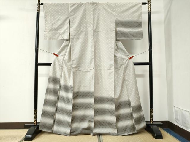 平和屋着物●訪問着　花織　紬地　変わり市松文　正絹　逸品　CABB4582yc 平和屋着物○訪問着 花織 紬地 変わり市松文 正絹 逸品 CABB4582yc