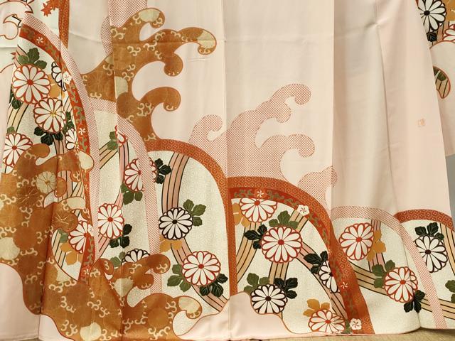 平和屋着物●豪華振袖 作家物 駒刺繍 立波花唐草文 金彩 正絹 逸品 CABB4588yc