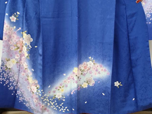 平和屋着物●豪華振袖 舞桜文 ラメ糸 暈し染め 金彩 正絹 逸品 CABB4596yc