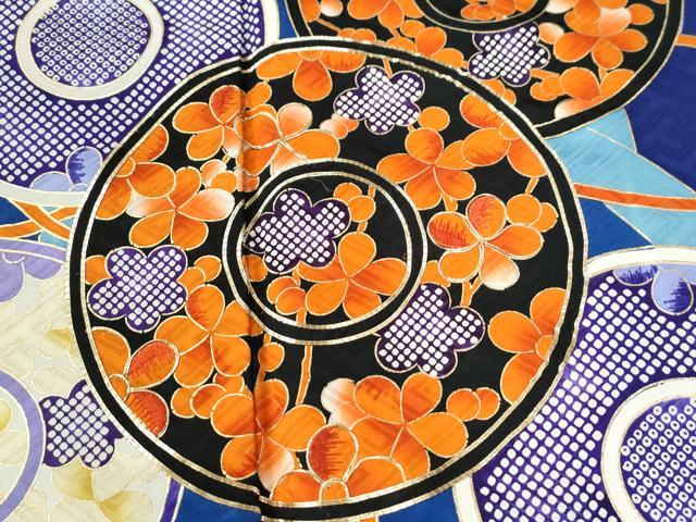 平和屋着物●豪華振袖 駒刺繍 立波吉祥文花丸文 金彩 正絹 逸品 CABB4606yc