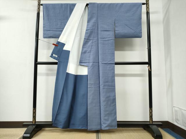 平和屋着物●本場結城紬 重要無形文化財 色無地 紅碧色 やまと誂製 正絹 逸品 CABB4622yc