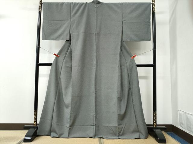 平和屋着物●江戸小紋 角通し 黒地 洗える着物 CABB4623yc