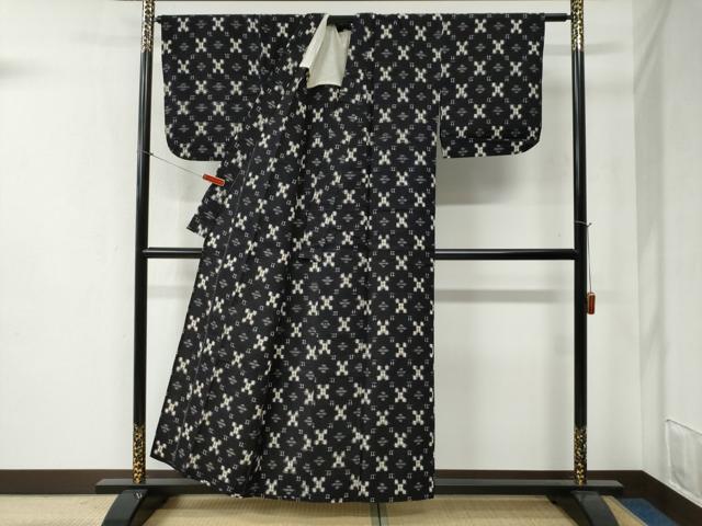 平和屋着物●久留米絣 単衣 吉祥文 綿 逸品 CABB4658yc