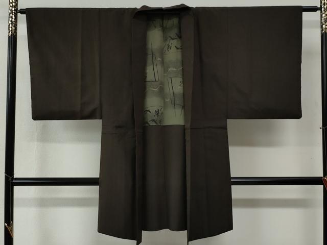 平和屋着物●男性 紬 アンサンブル 縞 正絹 逸品 CABB4703yc