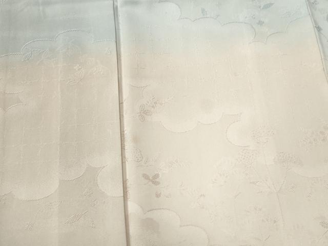 平和屋着物●皇室献上作家 北出与三郎 訪問着 雲取り草花地紋 暈し染め 正絹 逸品 CABB4727yc