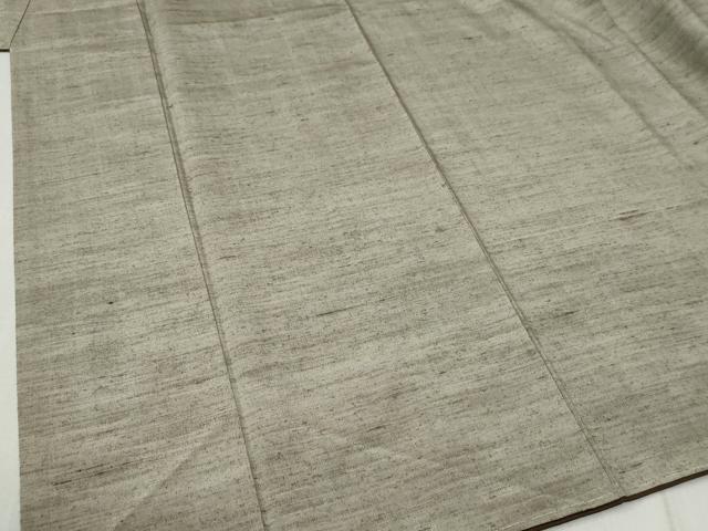 平和屋着物●男性 紬 髭紬羽織セット 色無地 白橡色 正絹 逸品 CABB4742yc