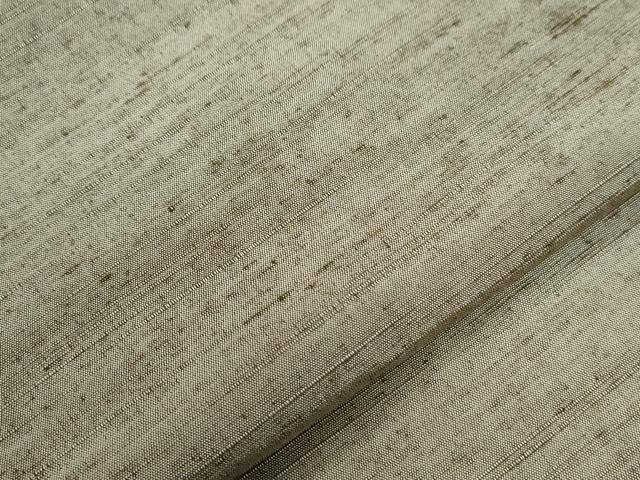 平和屋着物●男性 紬 髭紬羽織セット 色無地 白橡色 正絹 逸品 CABB4742yc