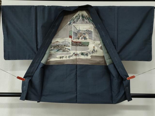 平和屋着物●男性 本場大島紬 アンサンブル 80亀甲 総詰め 正絹 逸品 未使用 CABB4769yc