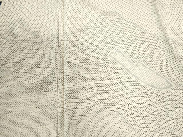 平和屋着物●本塩沢 やまだ織 訪問着 染色作家 桐村博 訪問着 遠山吉祥文 正絹 逸品 CABB4789yc