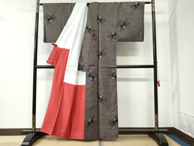 平和屋着物●本場大島紬 7マルキ 京風景文 正絹 逸品 CABB4795yc