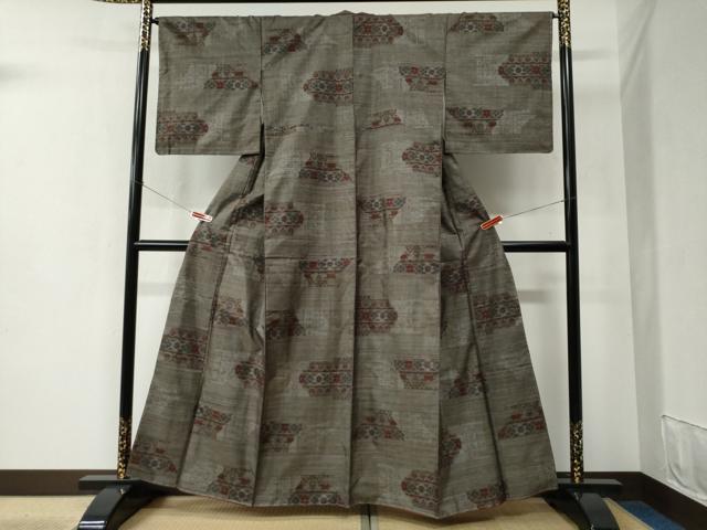 平和屋着物●本場大島紬 9マルキ エ霞吉祥花文 やまと誂製 正絹 逸品 未使用 CABB4798yc