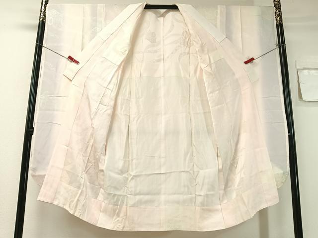 平和屋着物●振袖用長襦袢 無双仕立て 御所車熨斗花地紋 暈し染め 正絹 逸品 CABB4860vp