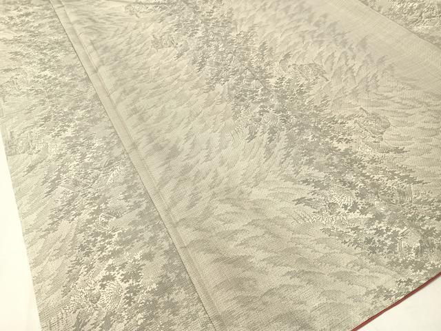 平和屋着物●本場大島紬 白大島 9マルキ 風景文 正絹 逸品 未使用 CABB4976vp