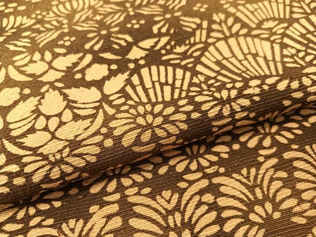 平和屋着物●上質な小紋 紬地 型染め 吉祥花文 正絹 逸品 CABB4985vp