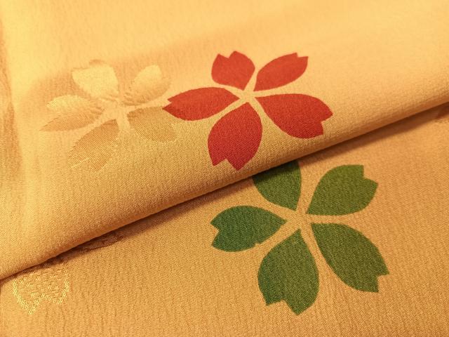 平和屋着物●長襦袢 袷 舞桜 半衿刺繍 正絹 逸品 CABB4999vp