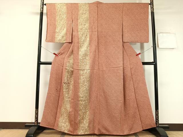 平和屋着物●訪問着　総絞り　刺繍　花唐草間道　金彩　正絹　逸品　CABB5012vp 平和屋着物○訪問着 総絞り 刺繍 花唐草間道 金彩 正絹 逸品 CABB5012vp