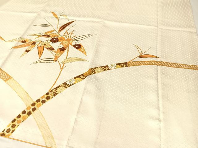 平和屋着物●訪問着 駒刺繍 笹竹花文 金彩 正絹 逸品 CABB5021vp