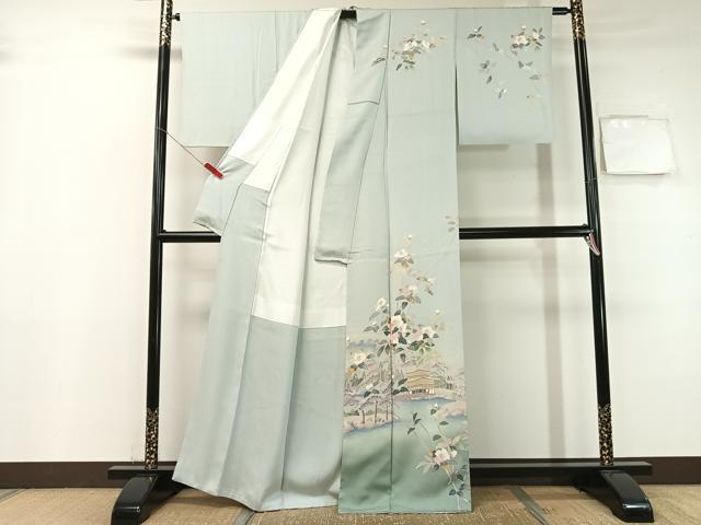 平和屋着物●訪問着 友禅 作家物 名所風景花文 暈し染め 正絹 逸品 CABB5023vp