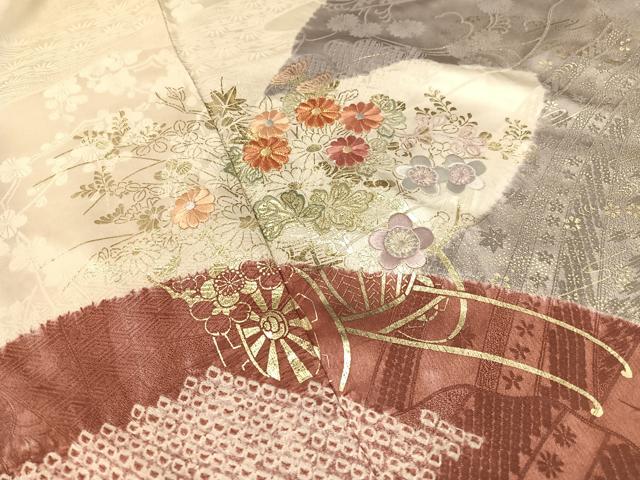 平和屋着物●創業460年・千總 訪問着 駒刺繍 絞り 花車文 金彩 伊勢丹扱い 正絹 逸品 CABB5025vp