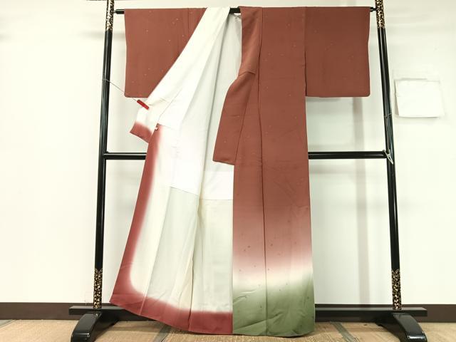 平和屋着物●世界的人形師 辻村寿三郎 ジュサブロー 色留袖 舞桜地紋 暈し染め 高島屋扱い 反端付き 正絹 逸品 CABB5032vp