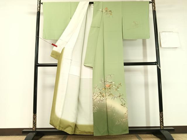 平和屋着物●訪問着 枝花文 暈し染め 金銀彩 正絹 逸品 未使用 CABB5040vp