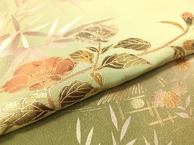平和屋着物●訪問着 枝花文 暈し染め 金銀彩 正絹 逸品 未使用 CABB5040vp