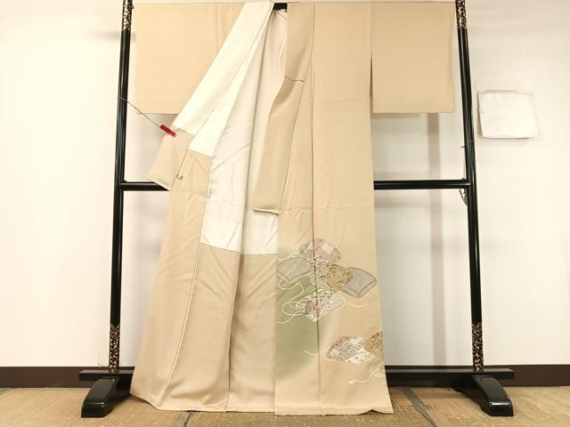 平和屋着物●豪華色留袖 駒刺繍 文箱花文 暈し染め 金彩 正絹 逸品 CABB5041vp