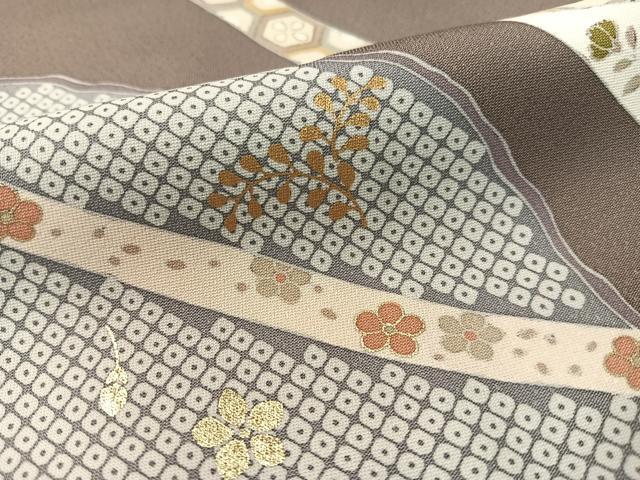 平和屋着物●訪問着 駒刺繍 鬘帯鹿の子花文 金彩 正絹 逸品 CABB5043vp
