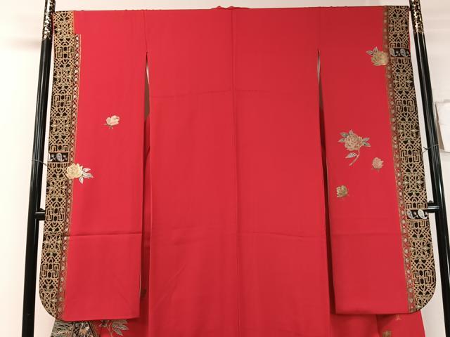 平和屋着物●英王室献上友禅作家 木下勝功 振袖 吉祥花文 暈し染め 金銀彩 正絹 逸品 CABB5051vp