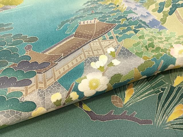 平和屋着物●十日町友禅作家 阿部佳雪 色留袖 風景文 正絹 逸品 CABB5056vp