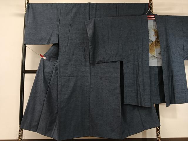 平和屋着物●男性 紬 アンサンブル 網代織 正絹 逸品 CABB5074vp