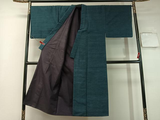 平和屋着物●男性 紬・ひげ紬羽織セット 褐返色 正絹 逸品 CABB5082vp