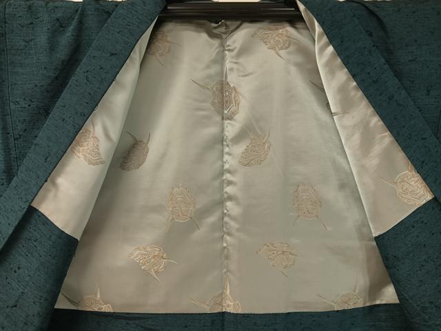 平和屋着物●男性 紬・ひげ紬羽織セット 褐返色 正絹 逸品 CABB5082vp