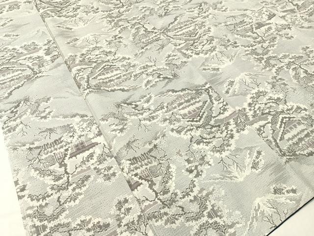 平和屋着物●本場大島紬 白大島 9マルキ 雪景色 正絹 逸品 未使用 CABB5096vp