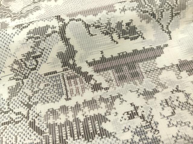 平和屋着物●本場大島紬 白大島 9マルキ 雪景色 正絹 逸品 未使用 CABB5096vp