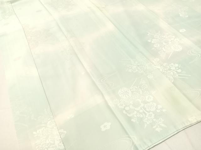 平和屋着物●長襦袢 無双仕立て 流水花車地紋 暈し染め 正絹 逸品 未使用 CABB5128vp