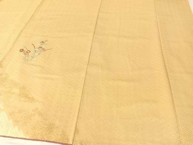 平和屋着物●訪問着 絞り 刺繍 草花文 金彩 正絹 逸品 CABB5141vp