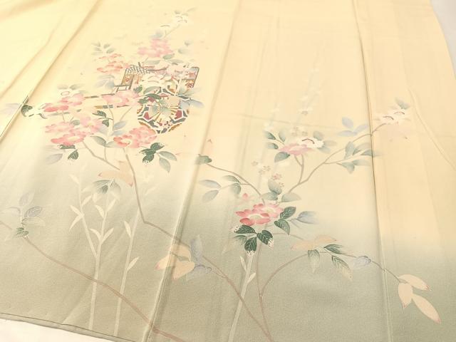 平和屋着物●訪問着 友禅 御所車枝花文 暈し染め 正絹 逸品 CABB5148vp