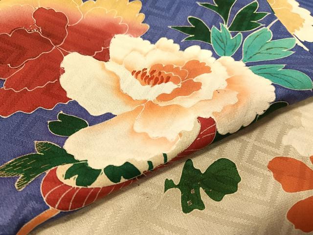 平和屋着物●アンティーク 大正ロマン 訪問着 刺繍 花車文 暈し染め 金彩 正絹 逸品 CABB5158vp