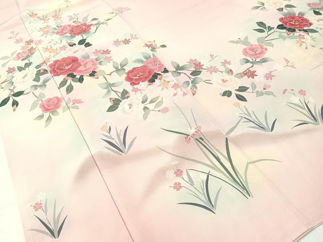 平和屋着物●訪問着 友禅 作家物 枝花文 暈し染め 正絹 逸品 CABB5161vp