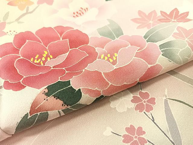 平和屋着物●訪問着 友禅 作家物 枝花文 暈し染め 正絹 逸品 CABB5161vp