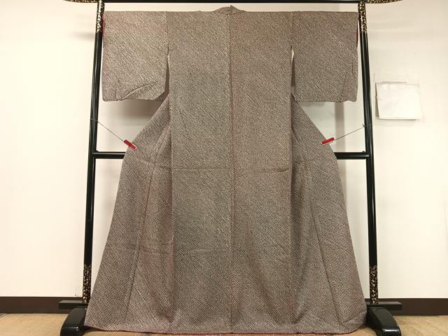 平和屋着物●大変加工の良い総絞り小紋 黒地 正絹 逸品 CABB5165vp