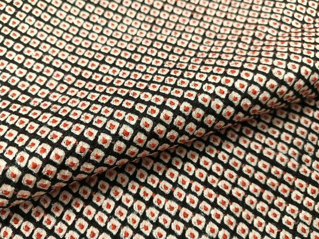 平和屋着物●大変加工の良い総絞り小紋 黒地 正絹 逸品 CABB5165vp