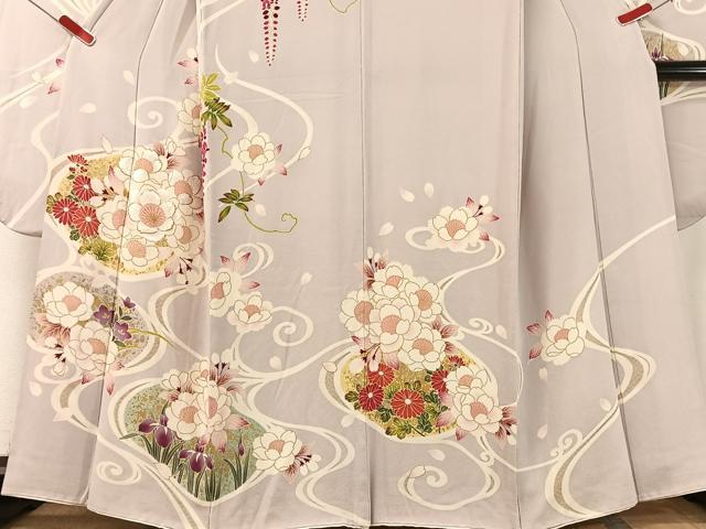 平和屋着物●豪華振袖 刺繍 流水藤花文 金彩 鬼しぼ縮緬 鈴乃屋扱い 正絹 逸品 CABB5185vp