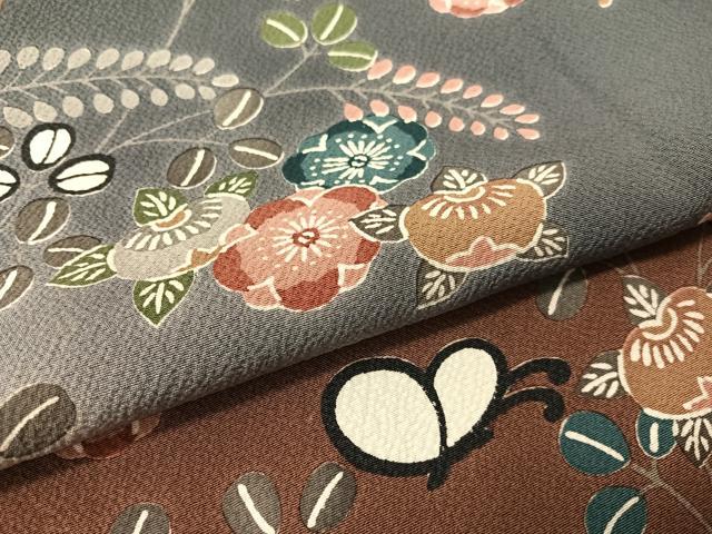 平和屋着物●訪問着 型染め 花蝶文 暈し染め 正絹 逸品 CABB5187vp